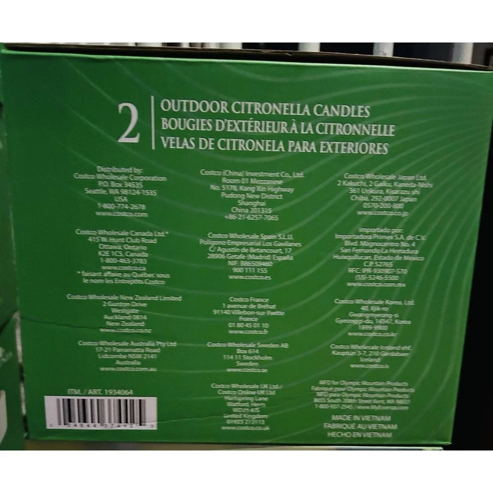Essenza Outdoor Citronella Candles 2-Pack Lemongrass Eucalyptus